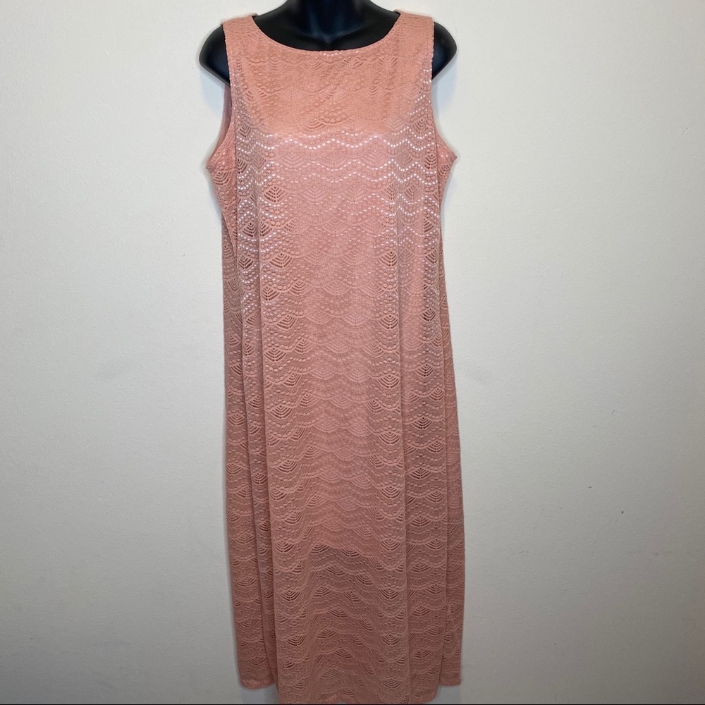 C. Wonder Dusty Rose Lace Overlay Sleeveless Dress - Picture 2 of 6